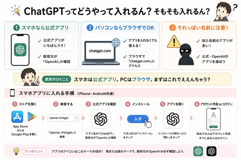 スマホアプリに入れる手順
