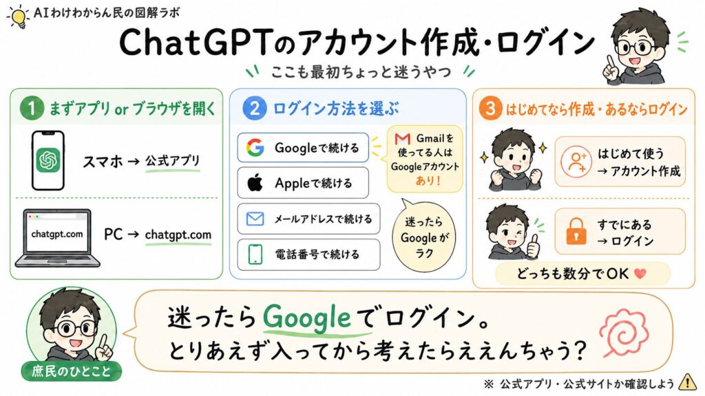 アカウント作成・ログイン