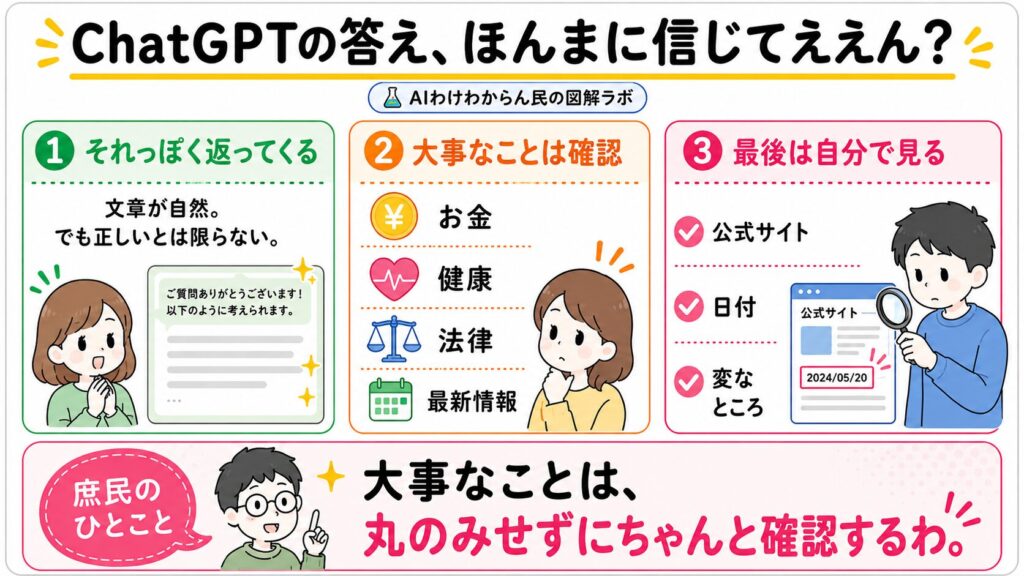 ChatGPTの答え、ほんまに信じてええん？